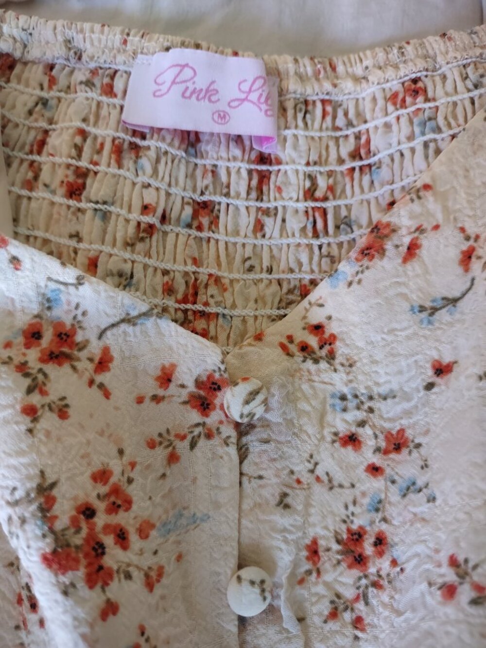Pink Lily Smocked Floral Mini Dress - Picture 3 of 10